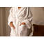 Velour Mid-Calf Bathrobe with Pockets-1720204426