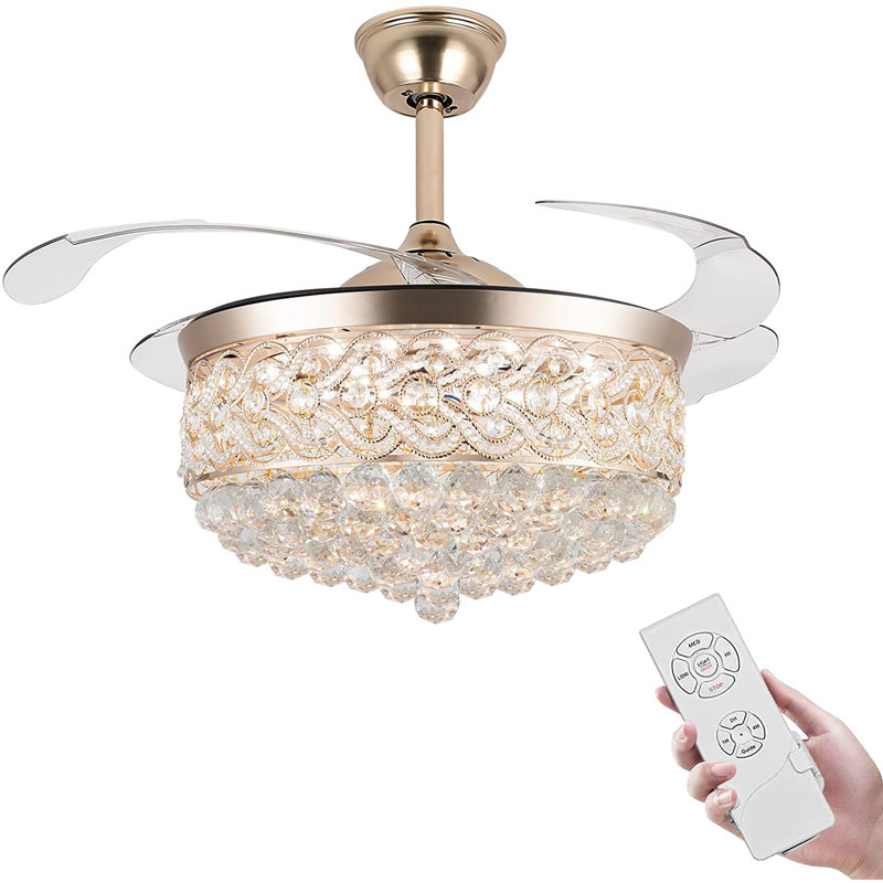 Dauna 42'' Ceiling Fan with LED Lights, Gold