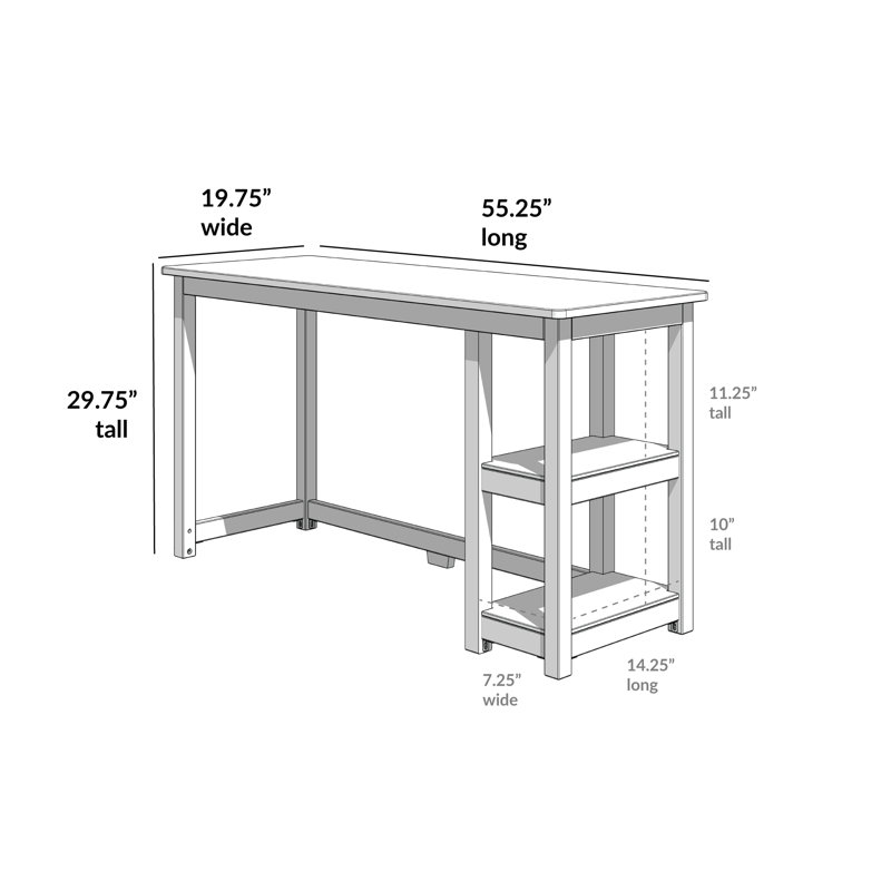 Lalitha Large Desk with Shelves, Clay