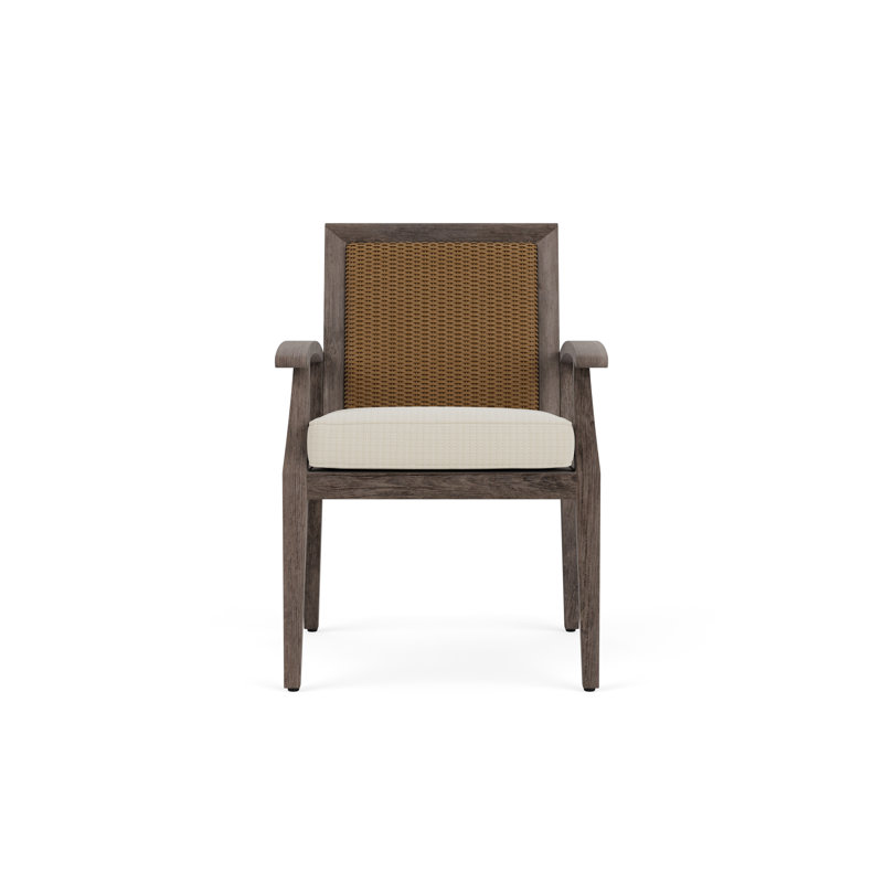 Frontier Outdoor Dining Armchair, Hickory, Wayfarer Dune