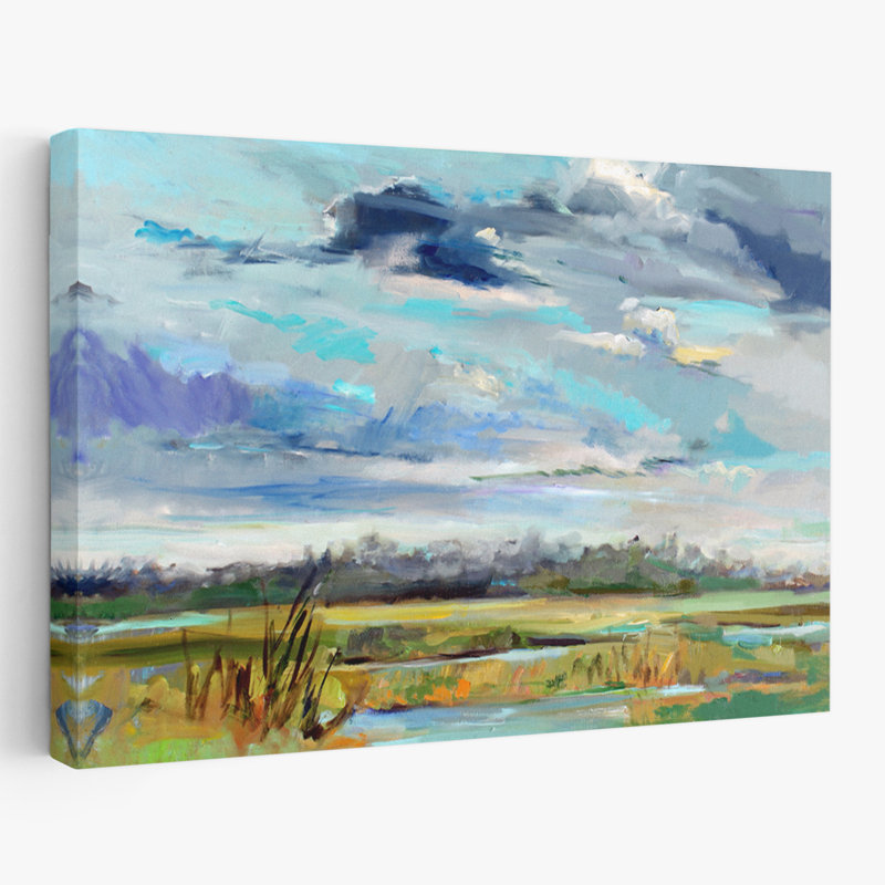 Marsh Skies - Paysages côtiers contemporains, H 24 po x l 16 po