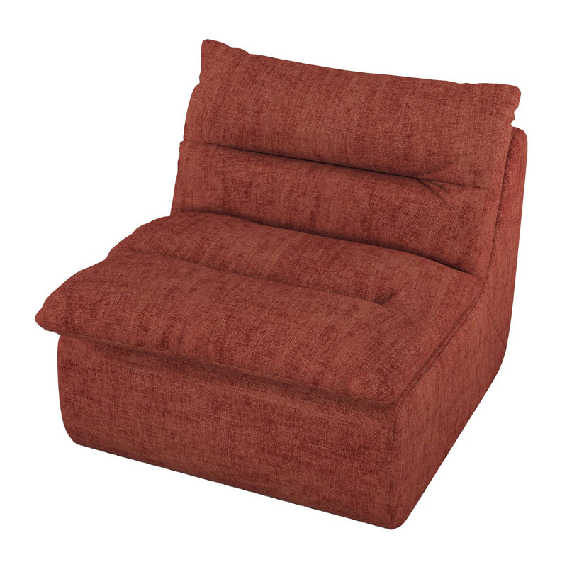 Comfortable Armless Lounge Chair for Various Spaces, Enhancing Relaxation, Orange
