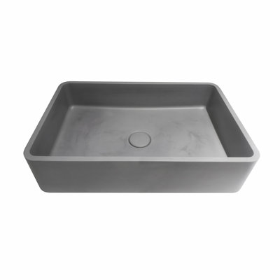 20.5 Inch Modern Gray Concrete Rectangular Bathroom Sink , For Bathroom