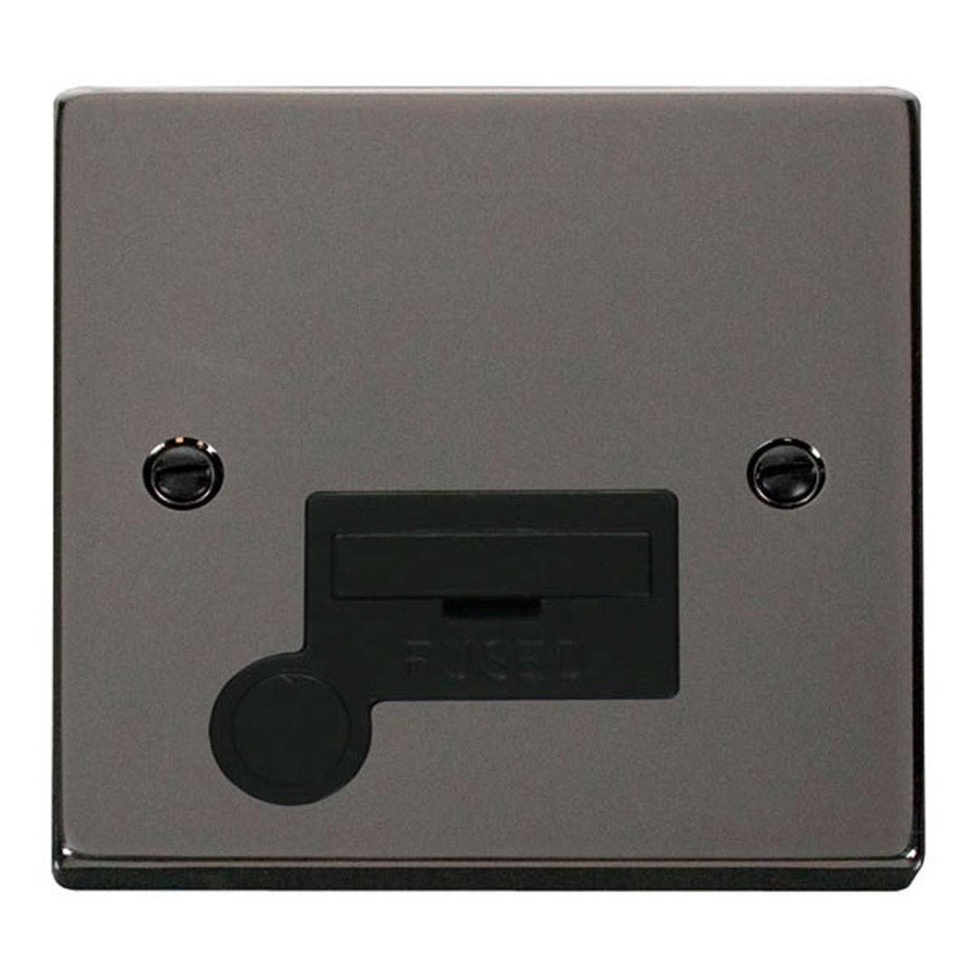 Black Nickel 13A Fused Connection Unit With Flex