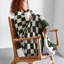 Checkerboard Knitted Throw Blanket-1534061145