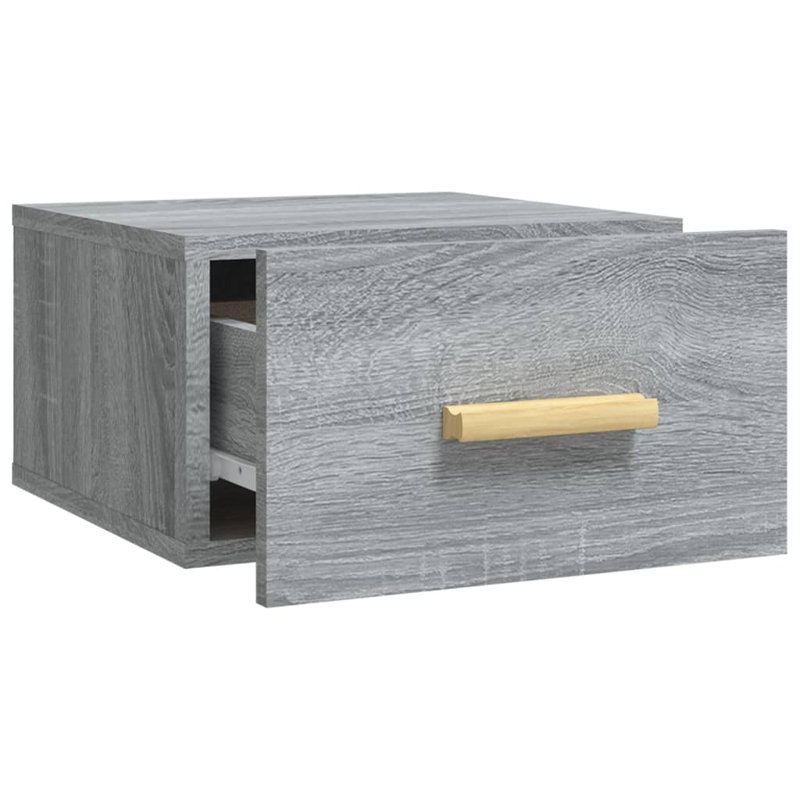 Santucci 35 cm W Bedside Table, Dark Grey, Set of 2