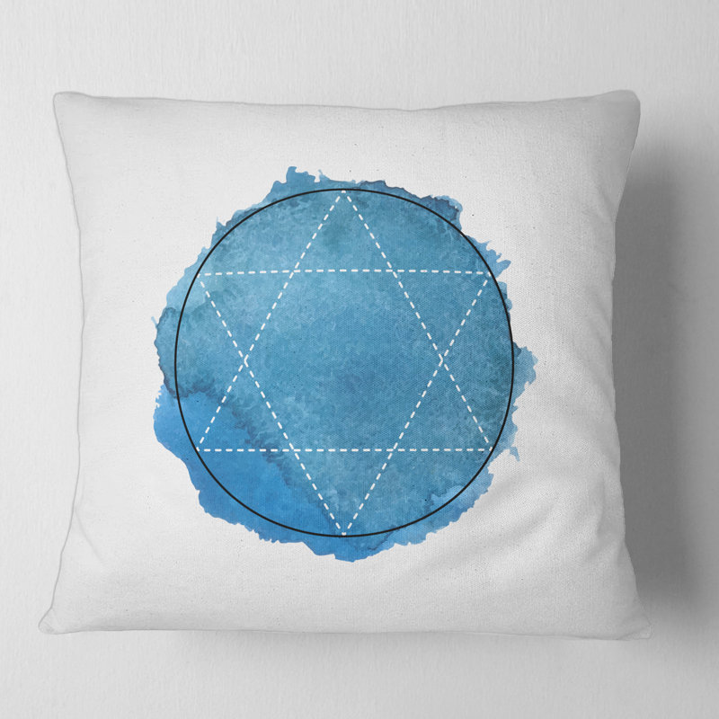 Carré, symbole de l'alchimie et de la géométrie sacrée III - Coussin décoratif imprimé bohémien et éclectique, 18" x 18"