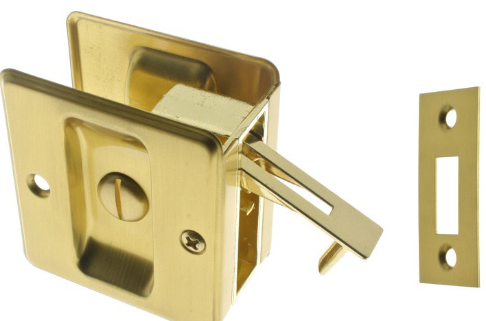 Solid Brass Pocket Privacy Pull, Matte Black