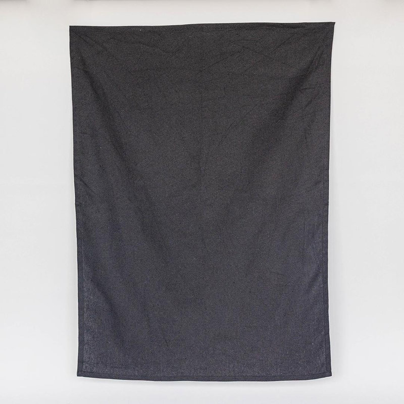 Plain Black Cotton Tea Towel, Black
