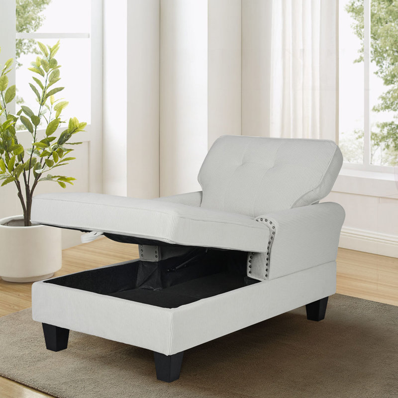 Chaise longue Jeiel, Gris / beige