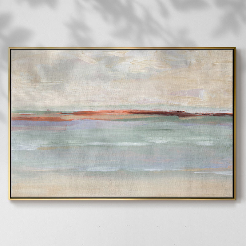 Sienna Horizon I, reproduction d'art sur toile, Toile avec cadre flottant or, H 27 po x l 41 po x P 2 po
