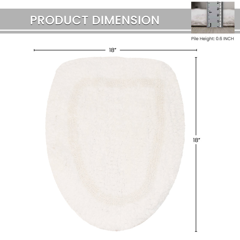 Tapis pour salle de bain Dobrinka, Blanc, 18 po x 18 po (couvercle)
