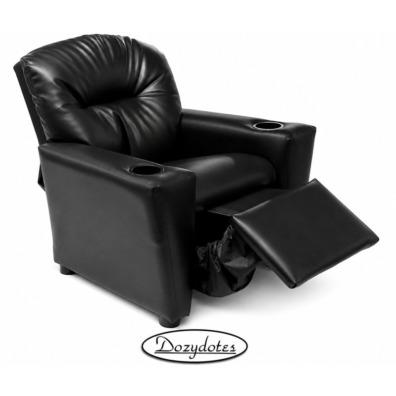 Fauteuil inclinable pour enfants avec porte-gobelet, Noir