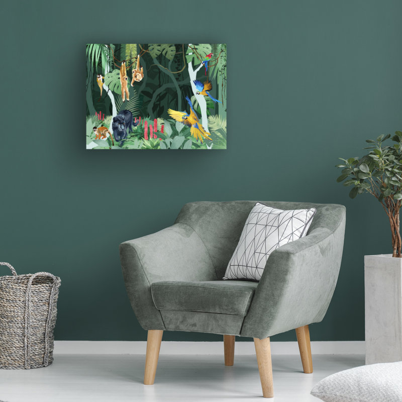 " Jungle Party ", 18" H x 24" W x 2" D