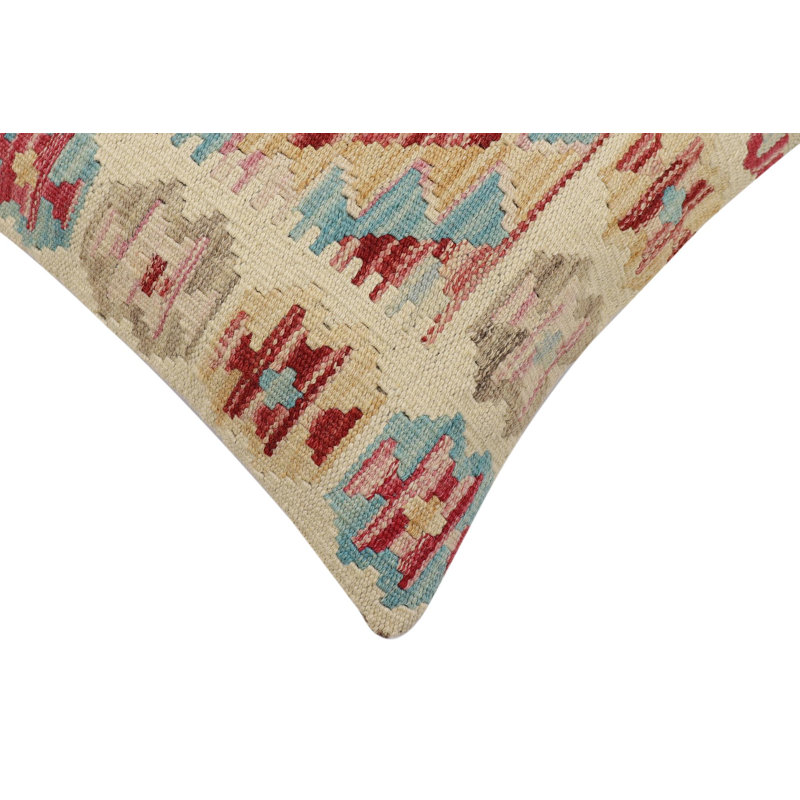 Oreiller rustique en kilim tissé à la main Caballer - 17 po x 18 po Rustic, H 18 po x l 18 po