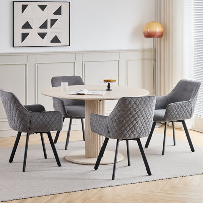 Linen Blend Upholstered Armchair