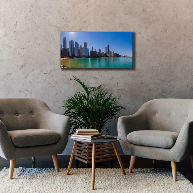 «Chicago - Oak Street Beach Af après-midi» par Epic Portfolio, art mural sur toile, H 20 po x l 40 po x P 1,5 po