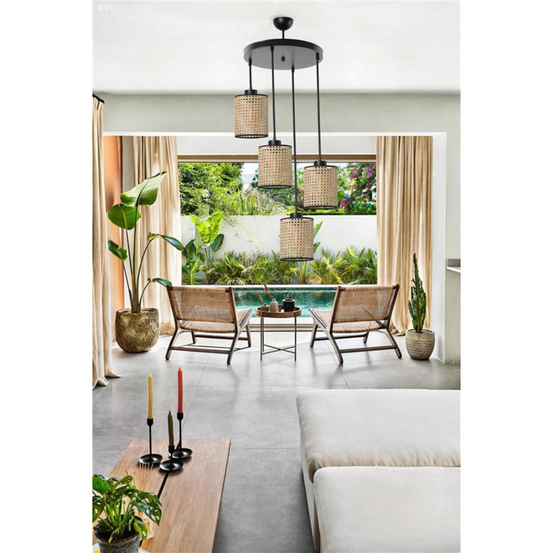 Amalita 4 - Light Rattan Unique/Statement Pendant