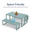 Aoodor 3-Piece 63" Metal Outdoor Patio Dining Set with Rectangular Table and Benches-67211275