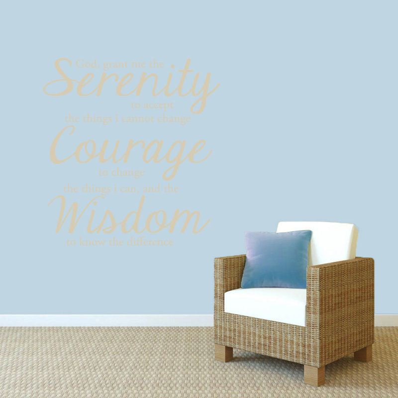 Décalcomanie murale, "Serenity Prayer", Beige clair