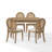 Jacolyn 5pc Dining Table Set For 4 Cane-back Upholstered Chairs-695509276