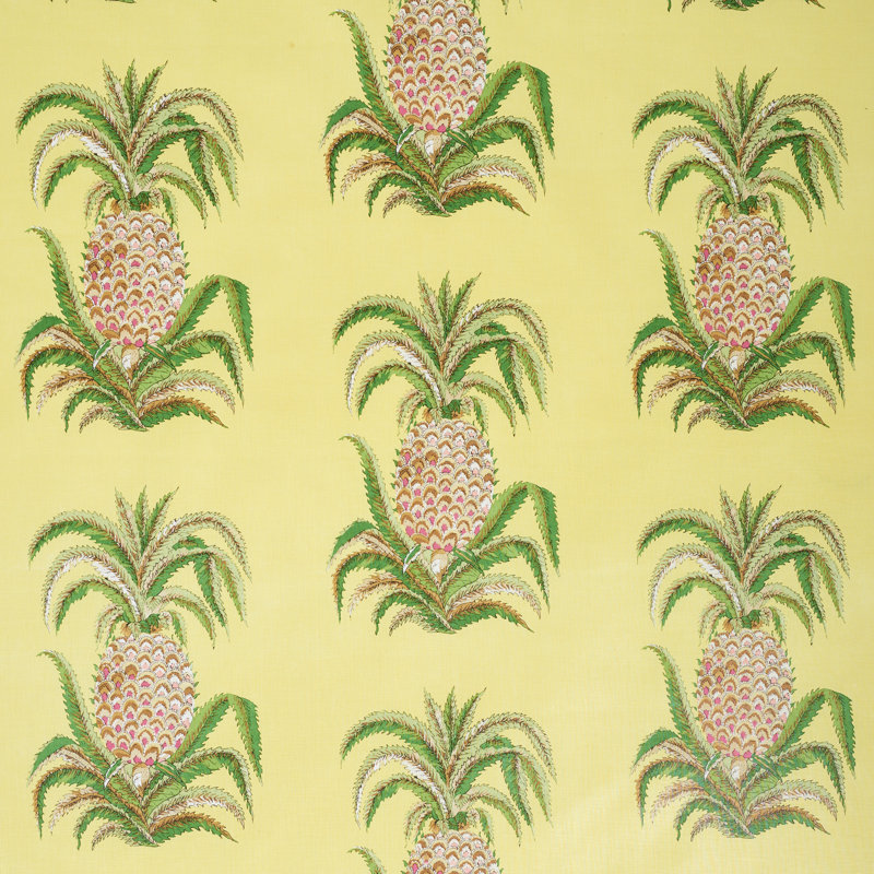 Tissu ananas et chintz, Jaune