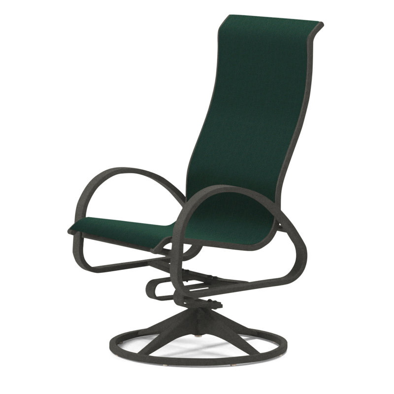 Fauteuil de patio pivotant Hiraku, Vert forêt 22D Sunbrella® vert, Graphite texturé