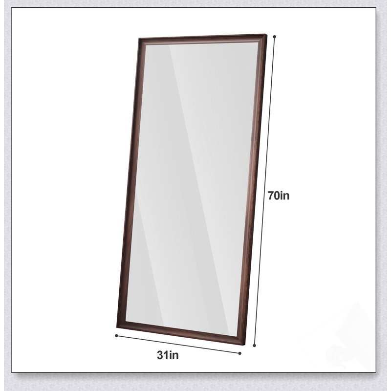 Vintage Full Length Wall-Mounted Mirror With Faux Wooden Frame, Stylish And Functional For Any Room