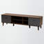 Meuble télé Milian avec 2 compartiments et 4 tablettes, finition noyer / gris, H 18,35 po x l 62,85 po x P 15,55 po