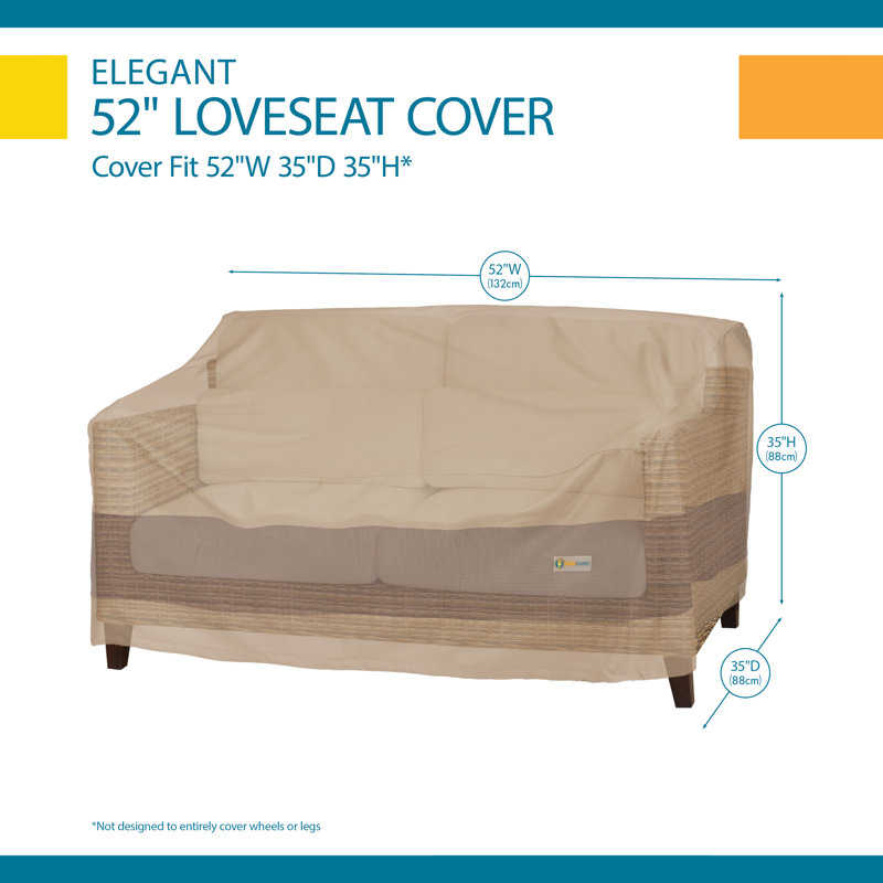Steve Elegant Waterproof Outdoor Loveseat Cover, 35" H x 52" W x 35" D