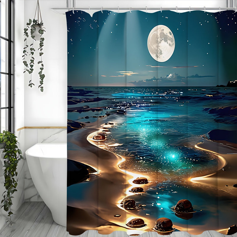 Rideau de douche avec crochets inclus, H 72 po x l 72 po