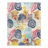 Tapis bleu marine / jaune / rouge Permelia