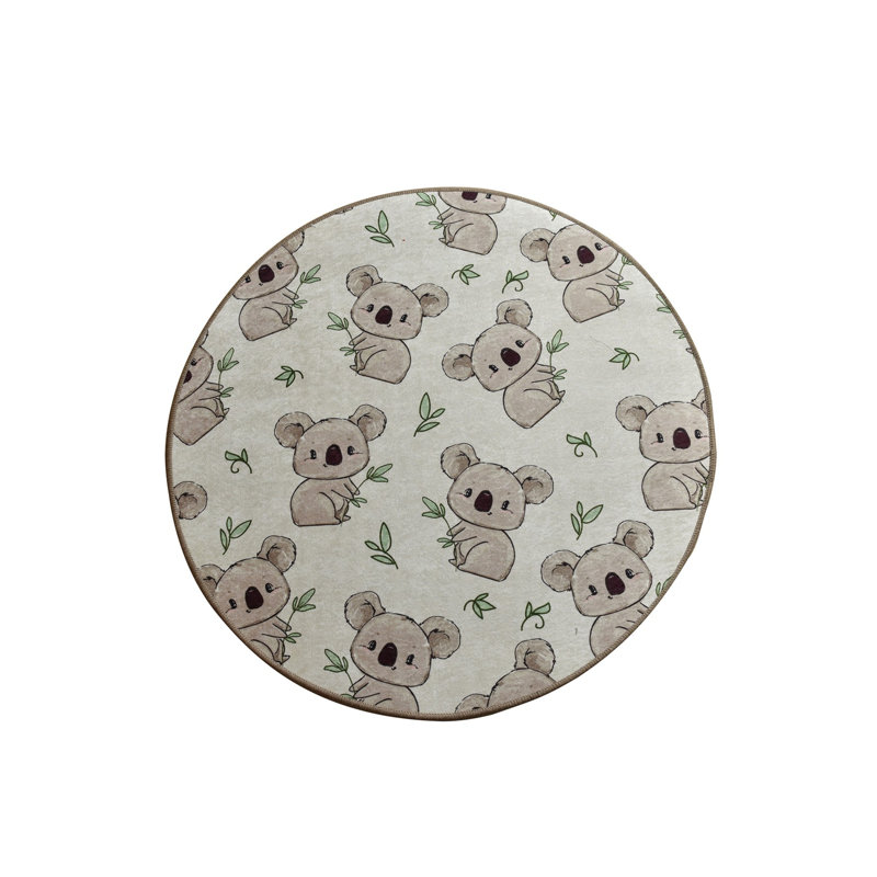 Tapis gris / vert Ashburton, Rond 4 pi 7 po