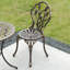 Ensemble de salle à manger Delit intérieur et extérieur bronze 2 chaises avec 1 table bistro en fonte d'aluminium.