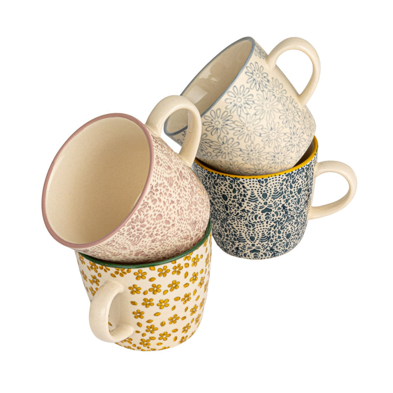 Floral Print Stoneware Mug