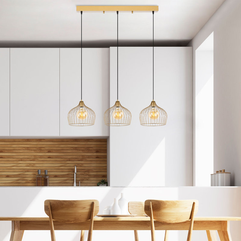 Luminaire suspendu en forme de dôme à 3 lumières pour îlot de cuisine