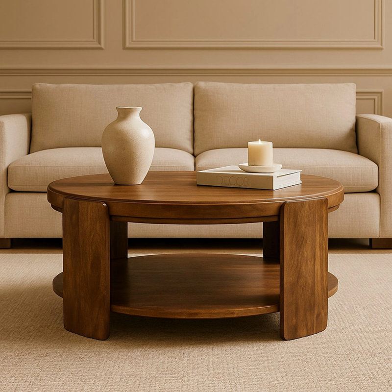 Table basse Furniture, H 16,54 po x l 33,46 po x P 33,46 po, Brun, Brun, Brun