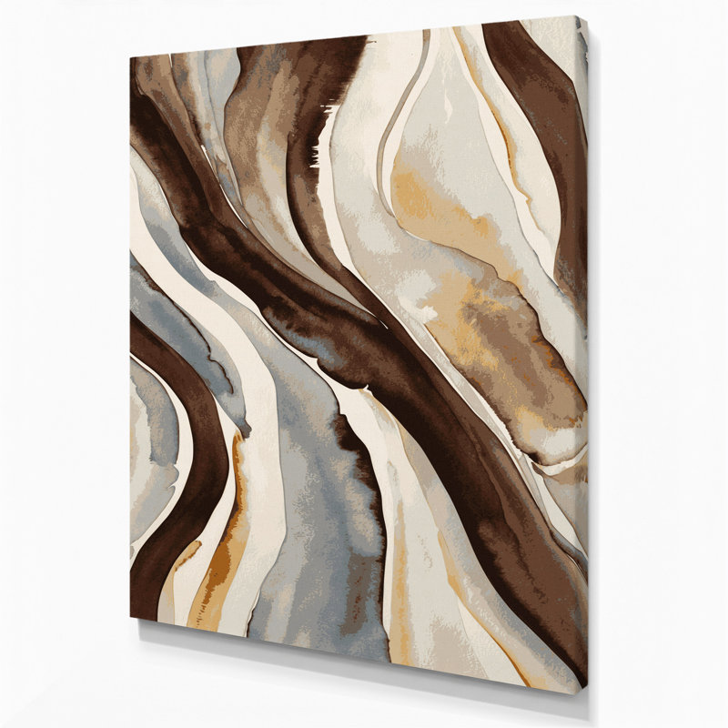 Aquarelle abstraite, art mural sur toile beige 23, H 8 po x l 10 po
