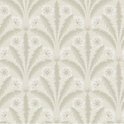 Tap Root Charcoal Floral Damask Wallpaper