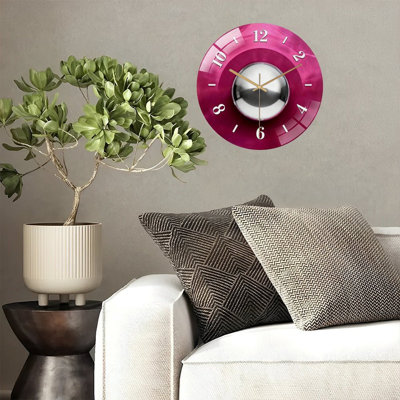 Horloge murale 12 po ronde en verre trempé avec mouvement à quartz silencieux
