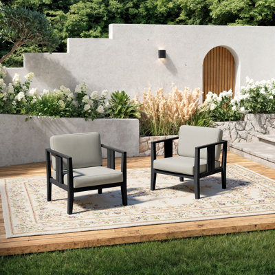 Solid Wood Teak Outdoor Lounge Chair With Cushion And Arm