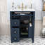Meuble-lavabo 24 po avec lavabo en céramique, tiroirs et tablette réglable-130491649