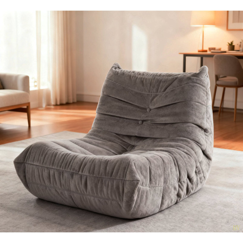 Chaise d'appoint de luxe capitonnée à boutons capitonnés et meubles de salon 1 pièce, Gris