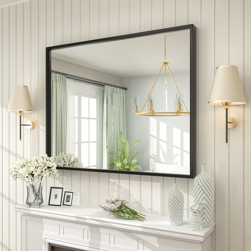 Miroir mural Amara, 40 po x 32 po, Matte Black