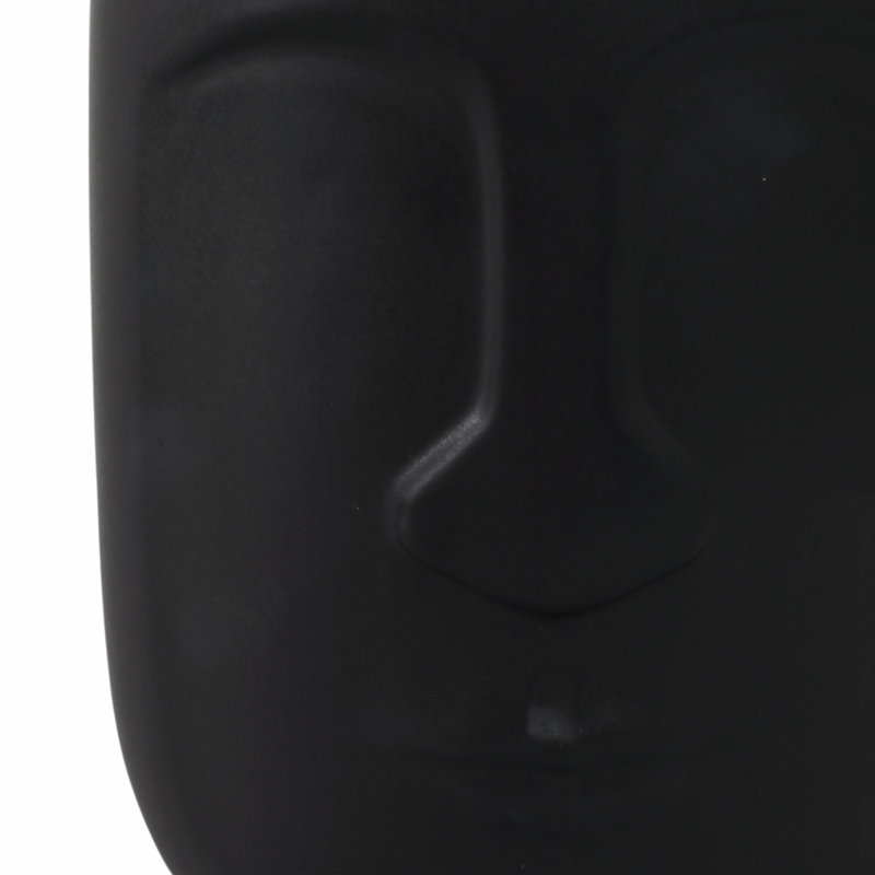 Vase de table en céramique Amyanne, Noir, H 8 po x l 6 po x P 6 po