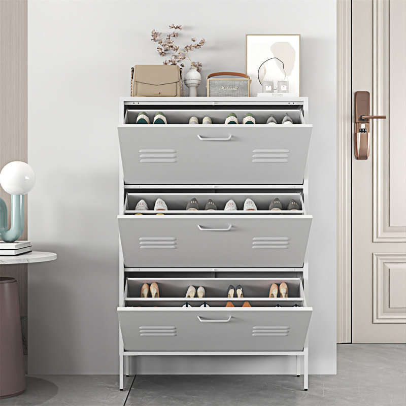Armoire à chaussures avec 3 tiroirs rabattables
