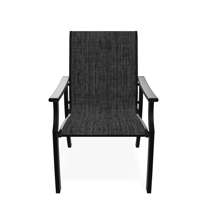St. Catherine Sling Marine Grade Polymer Arm Chair, Black, Collect Charcoal