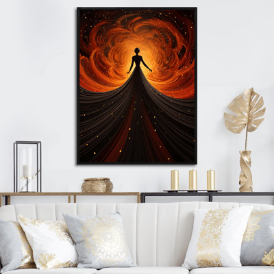 Red Dancing Woman Dress - Dance Wall Art