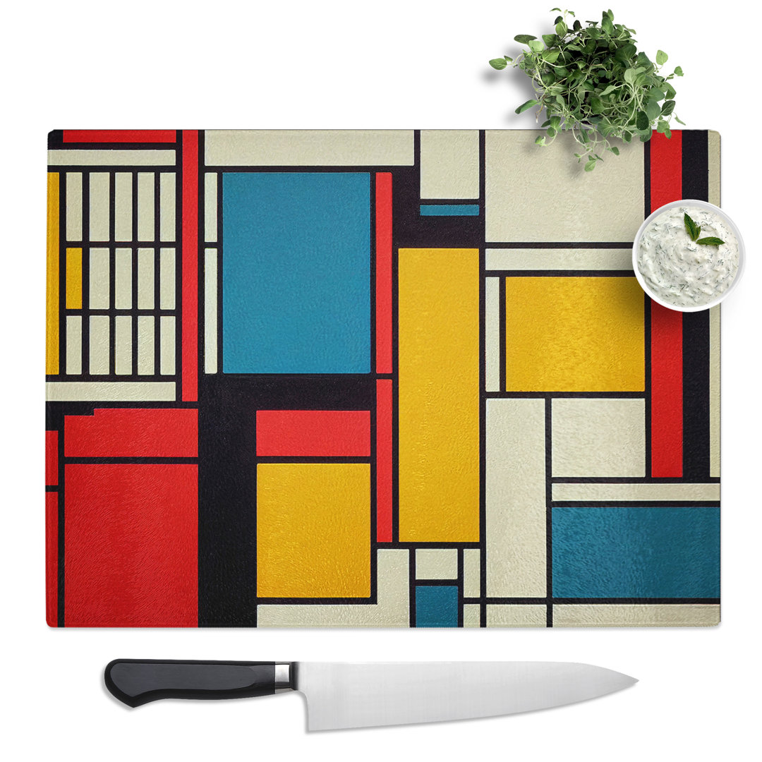 Abstract Cubism Art Vol.2  Glass Chopping Board