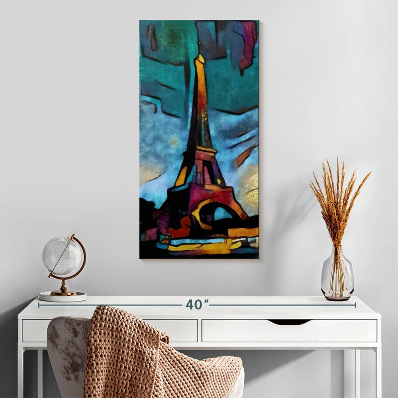 Abstract Eiffel Tower, 30" H x 15" W